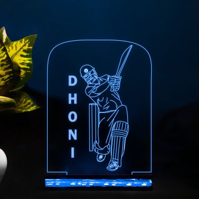 Dhoni Character With Text Design Night Lamp