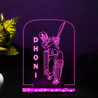 Dhoni Character With Text Design Night Lamp