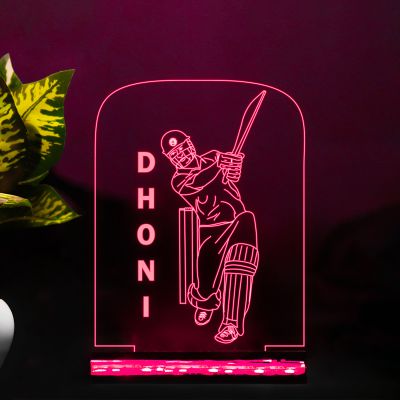 Dhoni Character With Text Design Night Lamp