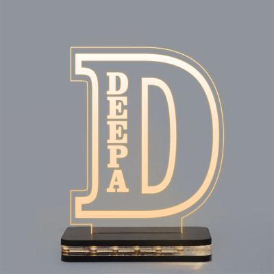 (D) Alphabet Design Name Night Lamp With Customized Name