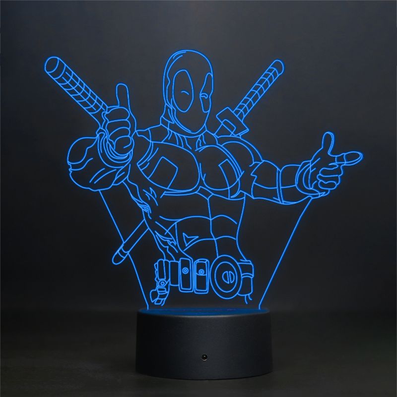 Deadpool Character Design Night Lamp