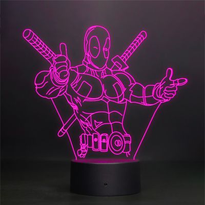 Deadpool Character Design Night Lamp