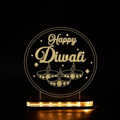 Happy Diwali Text Design Night Lamp