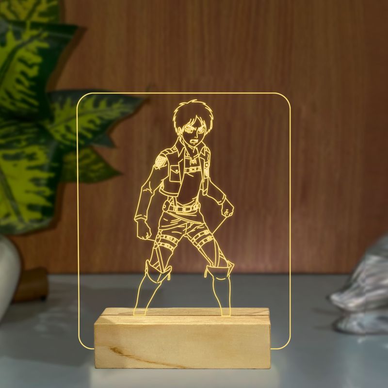 Eren Yeager Anime Character Design Night Lamp