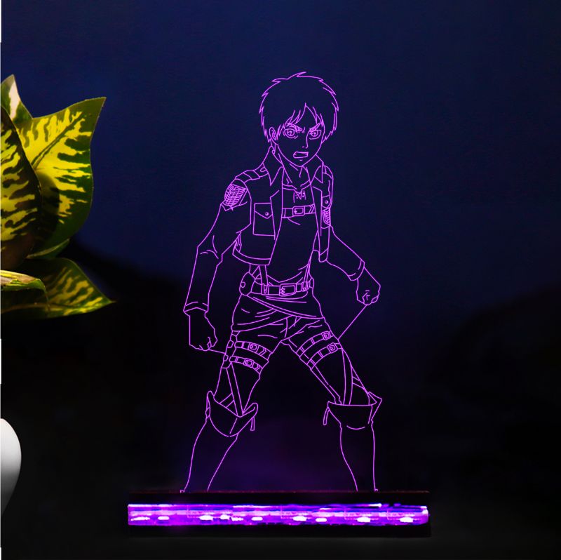 Eren Yeager Anime Character Design Night Lamp