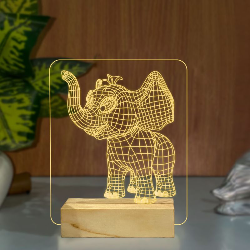 3D Elephant Design Night Lamp