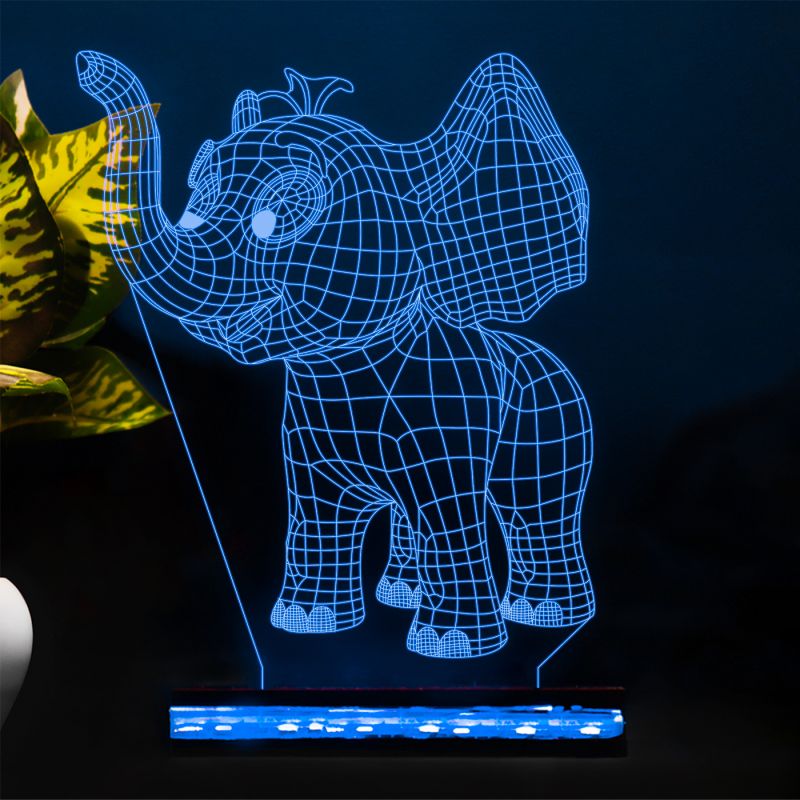 3D Elephant Design Night Lamp