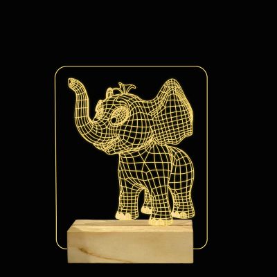 3D Elephant Design Night Lamp