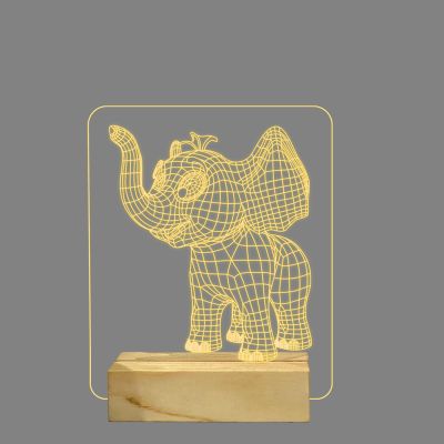 3D Elephant Design Night Lamp