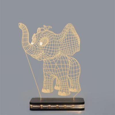 3D Elephant Design Night Lamp