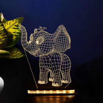 3D Elephant Design Night Lamp