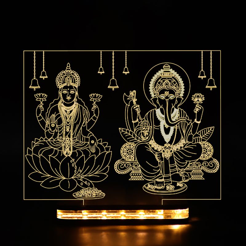 Lord Ganesh Ji Or Laxmi Ji Design Night Lamp