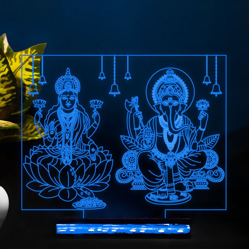 Lord Ganesh Ji Or Laxmi Ji Design Night Lamp