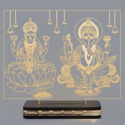 Lord Ganesh Ji Or Laxmi Ji Design Night Lamp