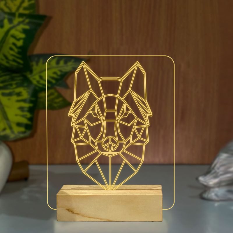 Poly-Art Design Fox Head Night Lamp