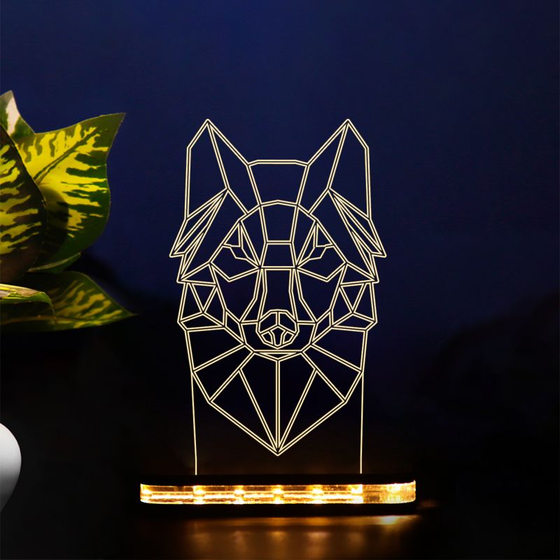 Poly-Art Design Fox Head Night Lamp