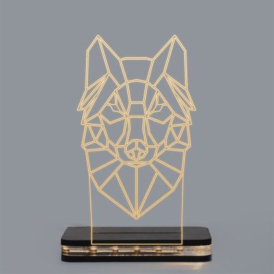 Poly-Art Design Fox Head Night Lamp