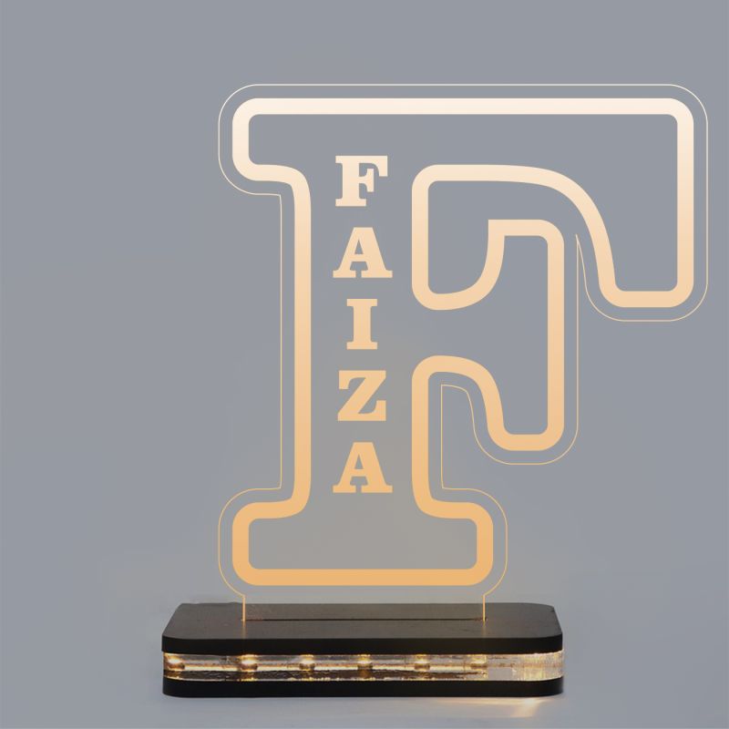 (F) Alphabet Design Name Night Lamp With Customized Name