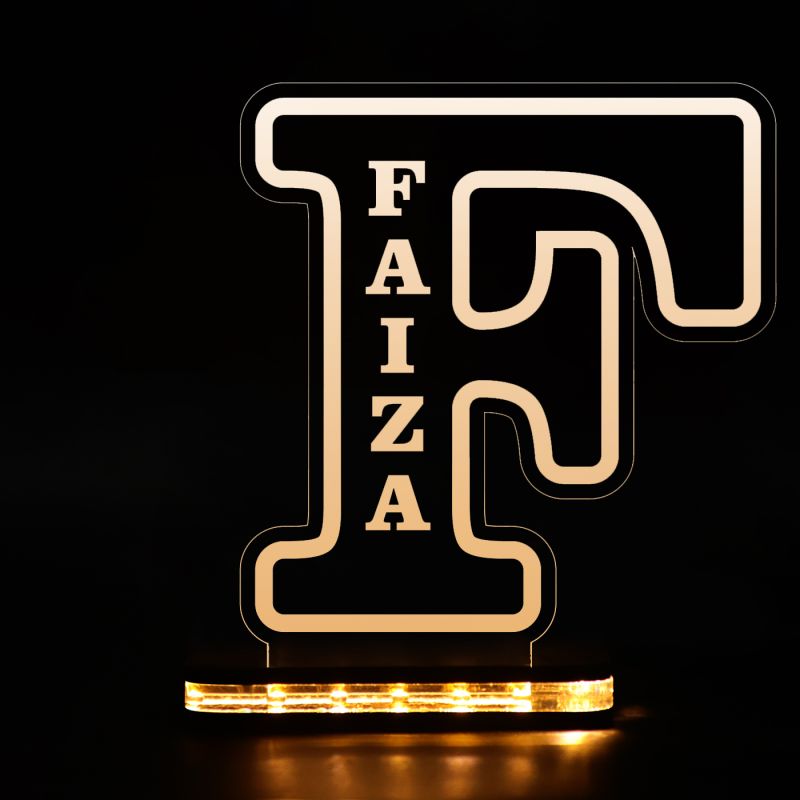 (F) Alphabet Design Name Night Lamp With Customized Name