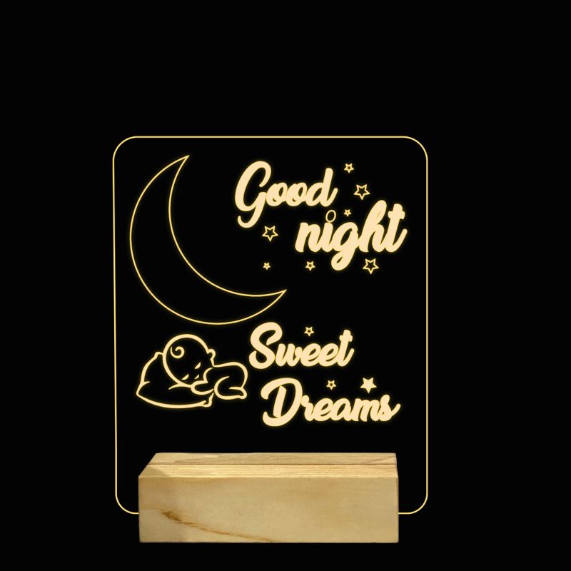 Good Night Lamp With Sweet Dreams Text Message