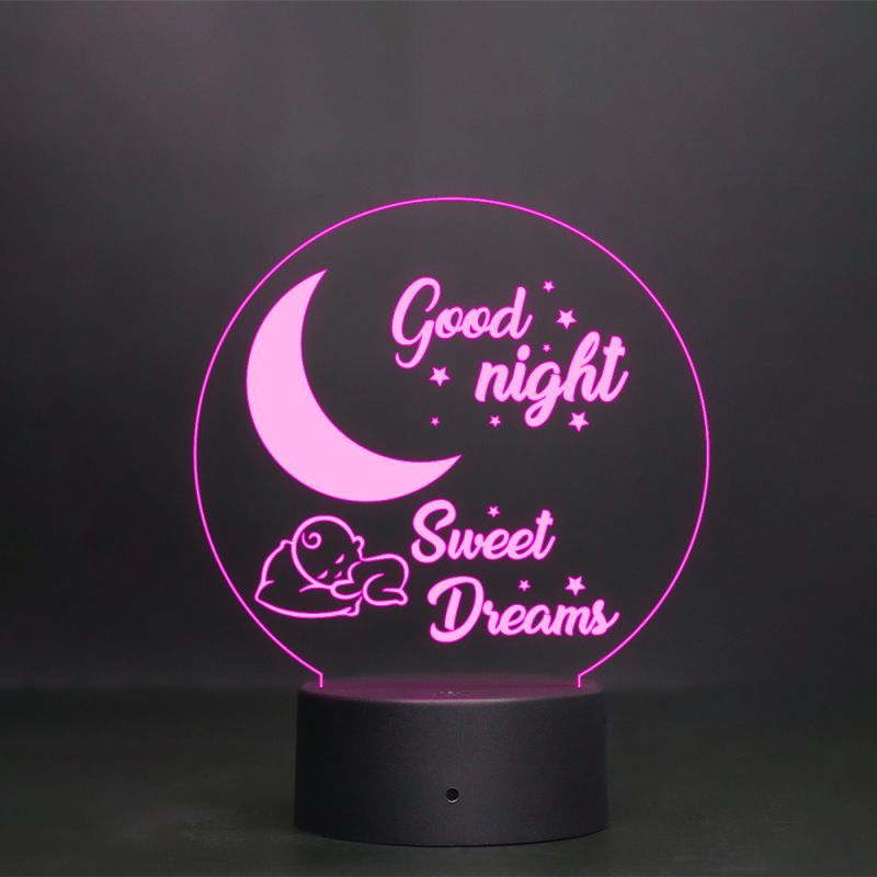 Good Night Lamp With Sweet Dreams Text Message