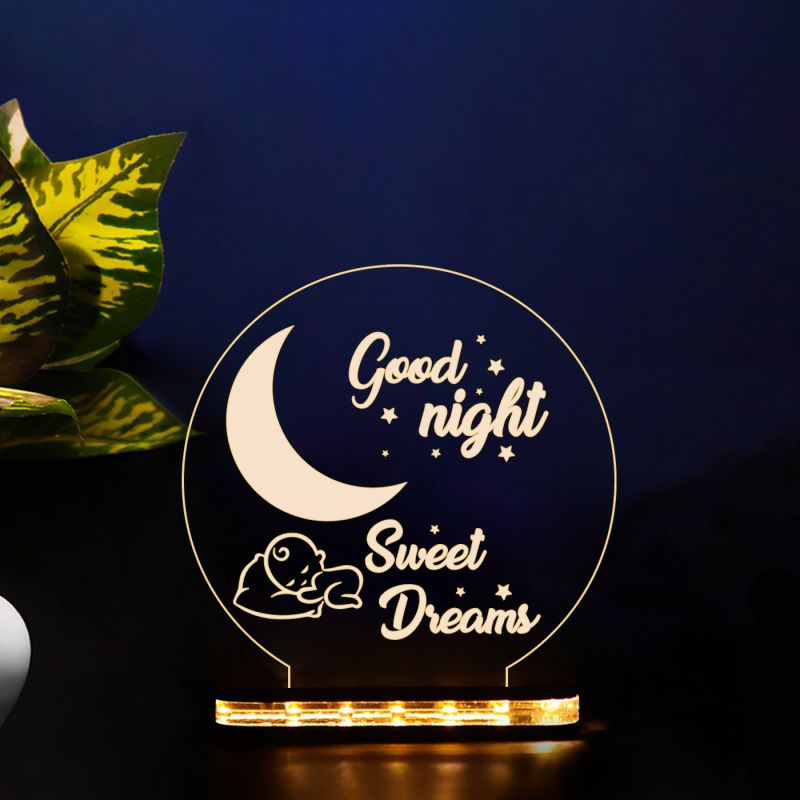 Good Night Lamp With Sweet Dreams Text Message