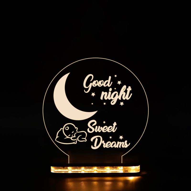 Good Night Lamp With Sweet Dreams Text Message