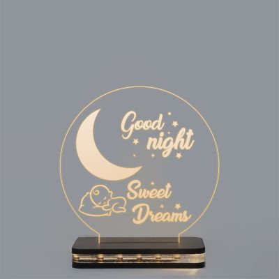 Good Night Lamp With Sweet Dreams Text Message