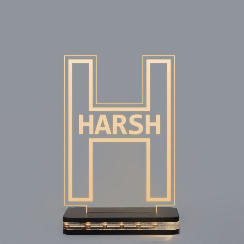 (H) Alphabet Design Name Night Lamp With Customized Name