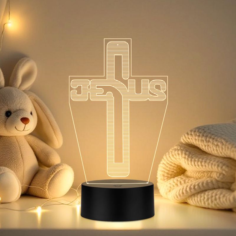 Jesus Cross Design Night Lamp
