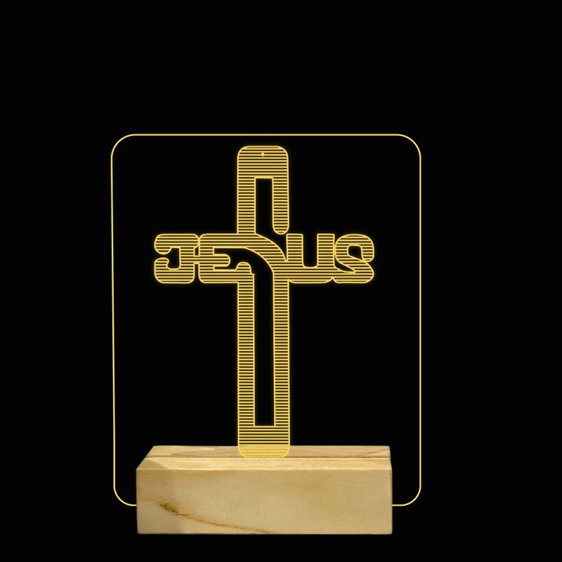 Jesus Cross Design Night Lamp