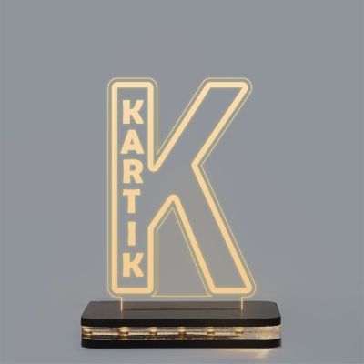 (K) Alphabet Design Name Night Lamp With Customized Name