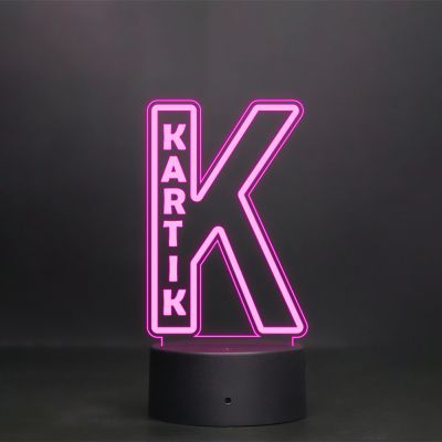 (K) Alphabet Design Name Night Lamp With Customized Name