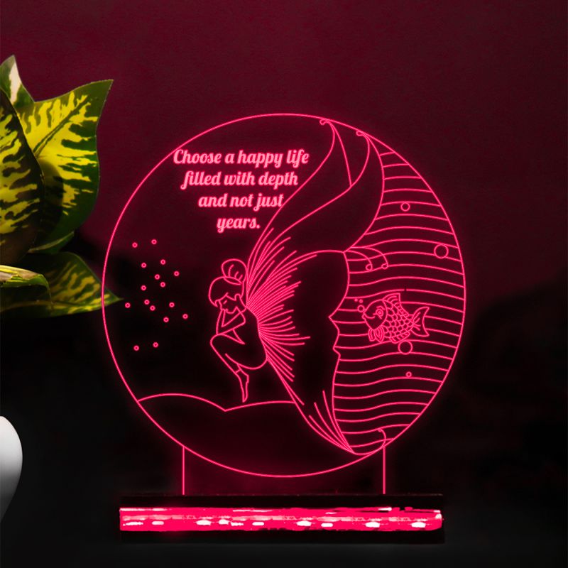 Fairy Character With Text Message Design Night Lamp