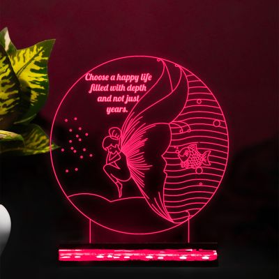 Fairy Character With Text Message Design Night Lamp