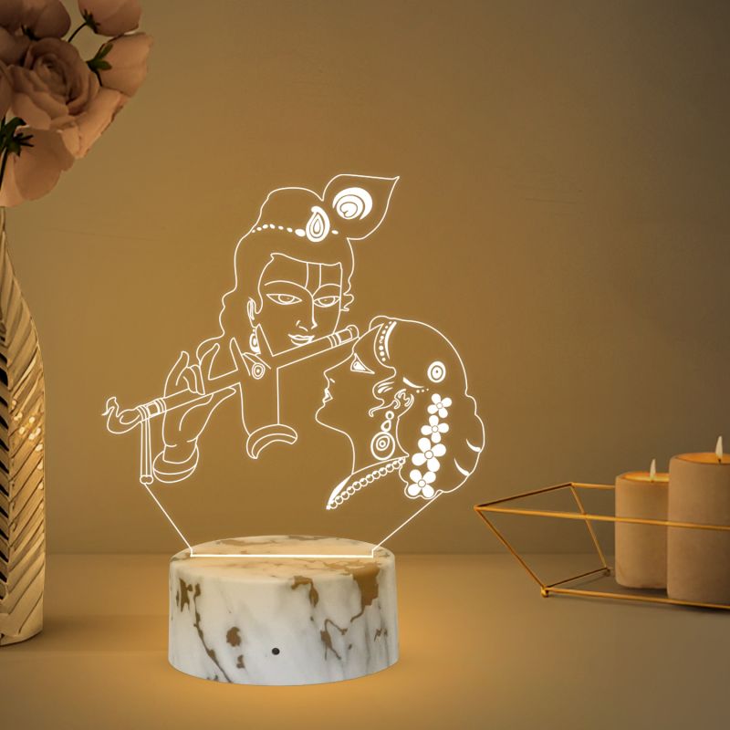 Lord Krishna Ji And Radha Ji Design Night Lamp