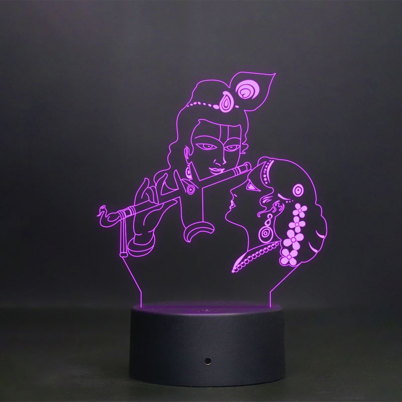 Lord Krishna Ji And Radha Ji Design Night Lamp