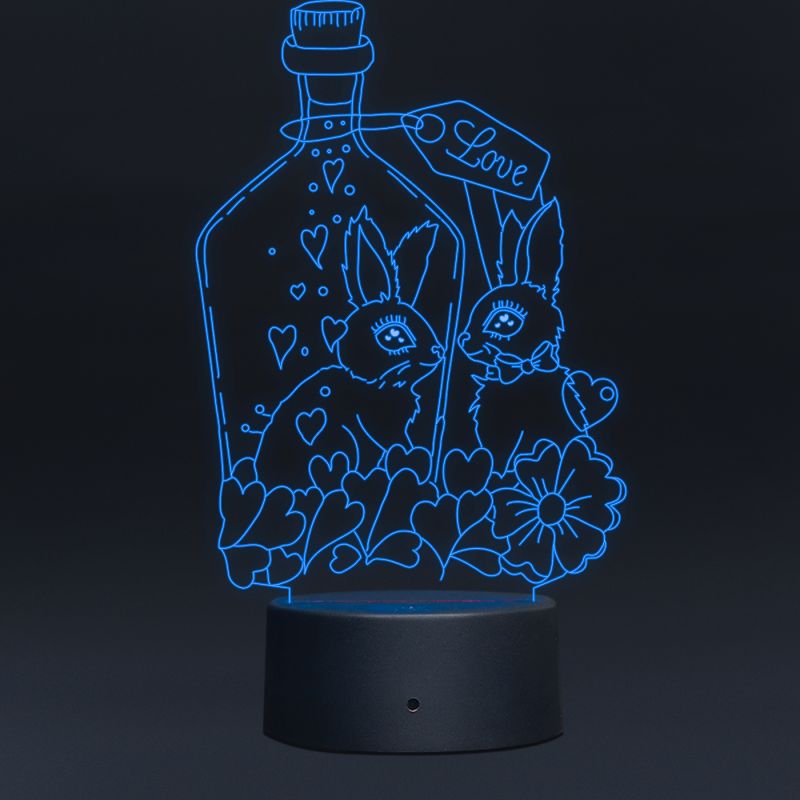 Couple Of Rabbits Design Night Lamp