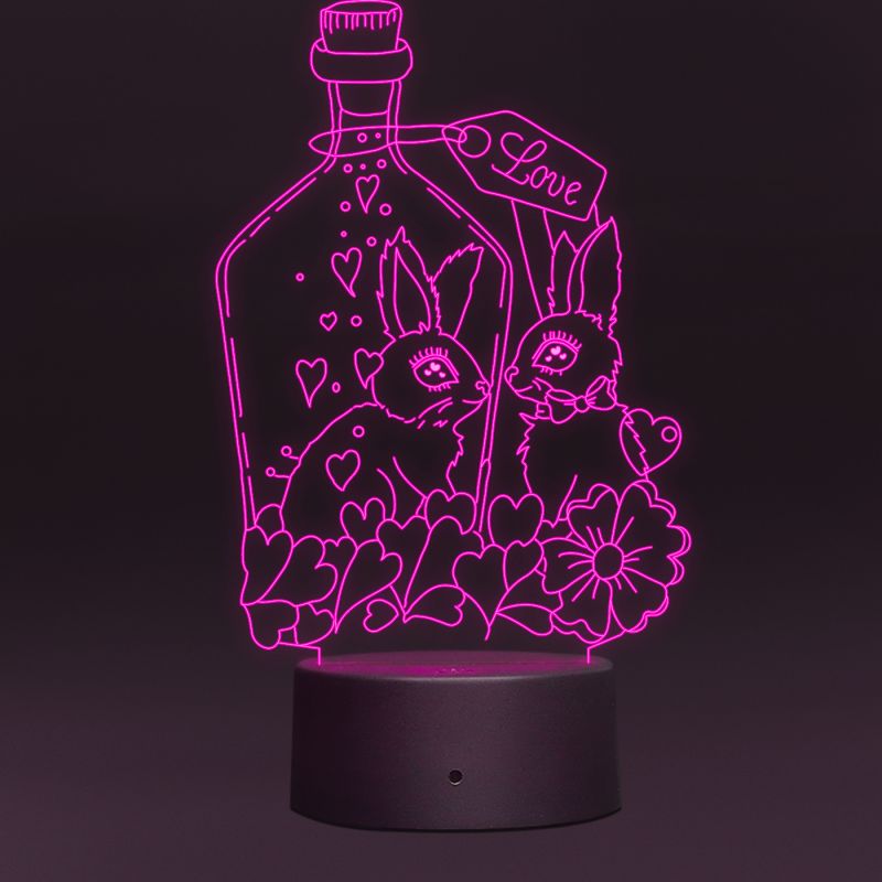 Couple Of Rabbits Design Night Lamp