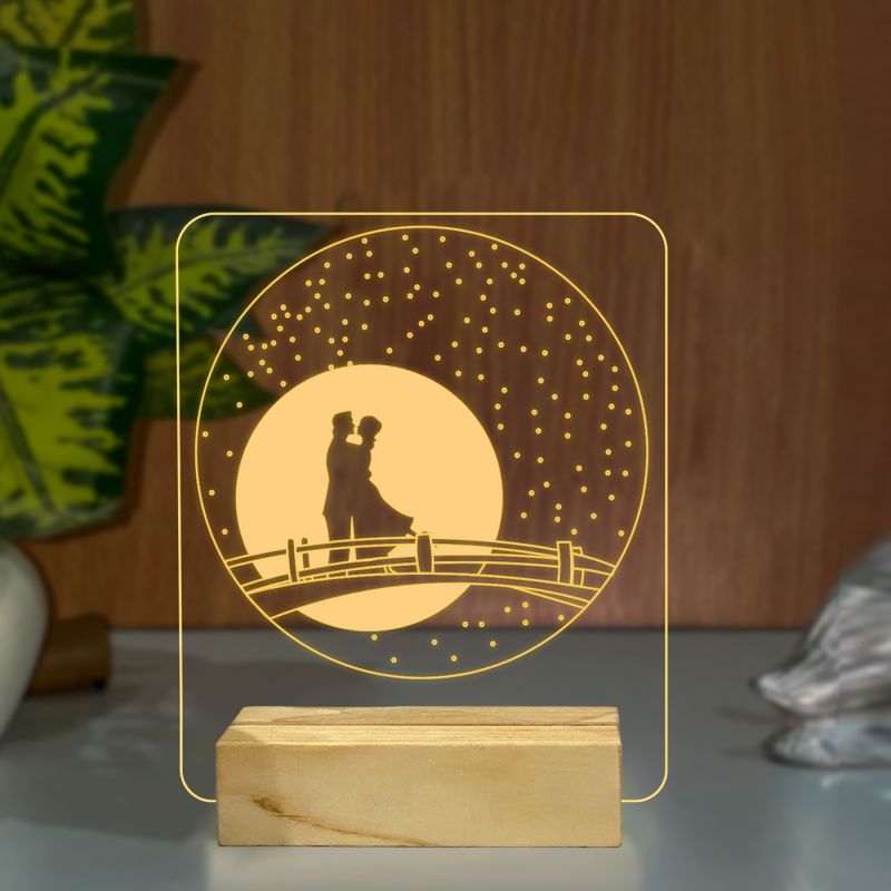 Couples In Moon Shadow Design Night Lamp