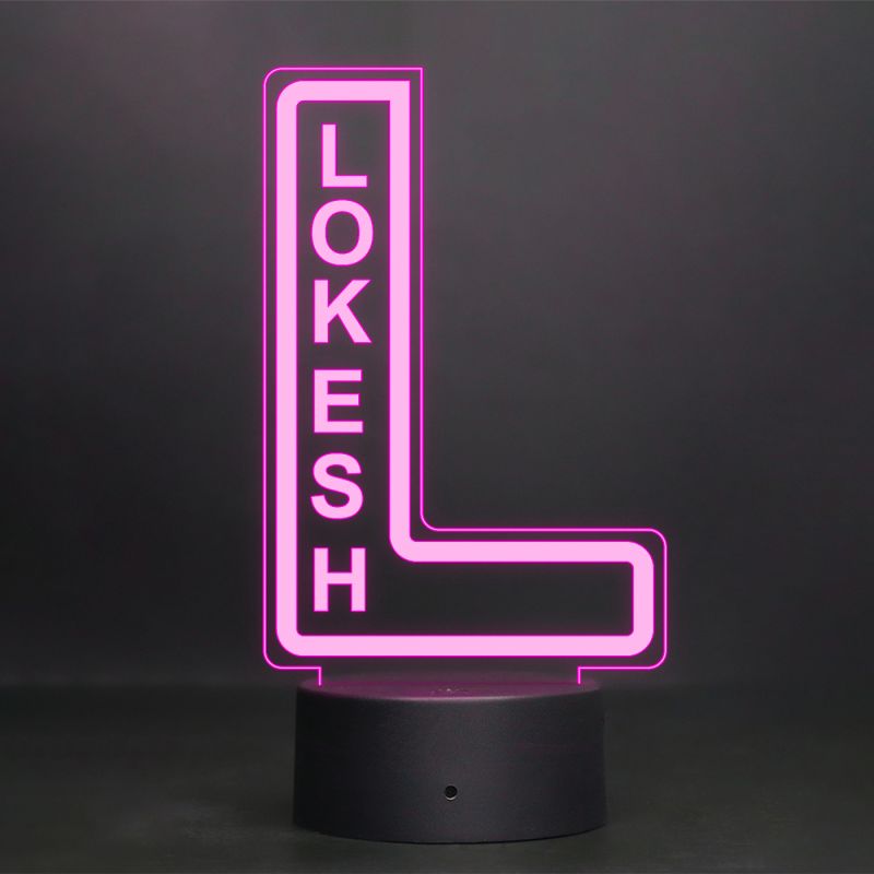 (L) Alphabet Design Name Night Lamp With Customized Name