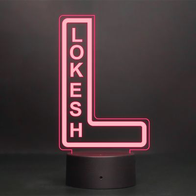 (L) Alphabet Design Name Night Lamp With Customized Name