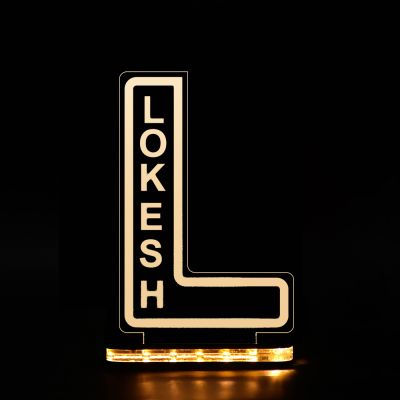 (L) Alphabet Design Name Night Lamp With Customized Name