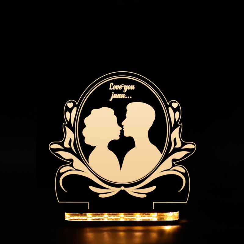 Engraved Couple Design Night Lamp