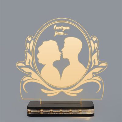 Engraved Couple Design Night Lamp