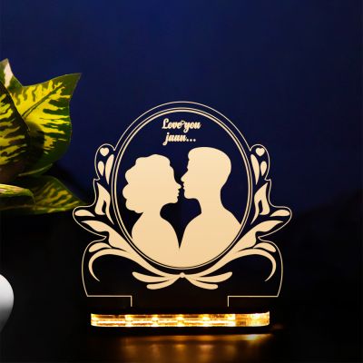 Engraved Couple Design Night Lamp