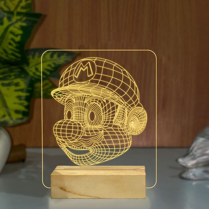 3D Design Of Mario Character Head Night Lamp