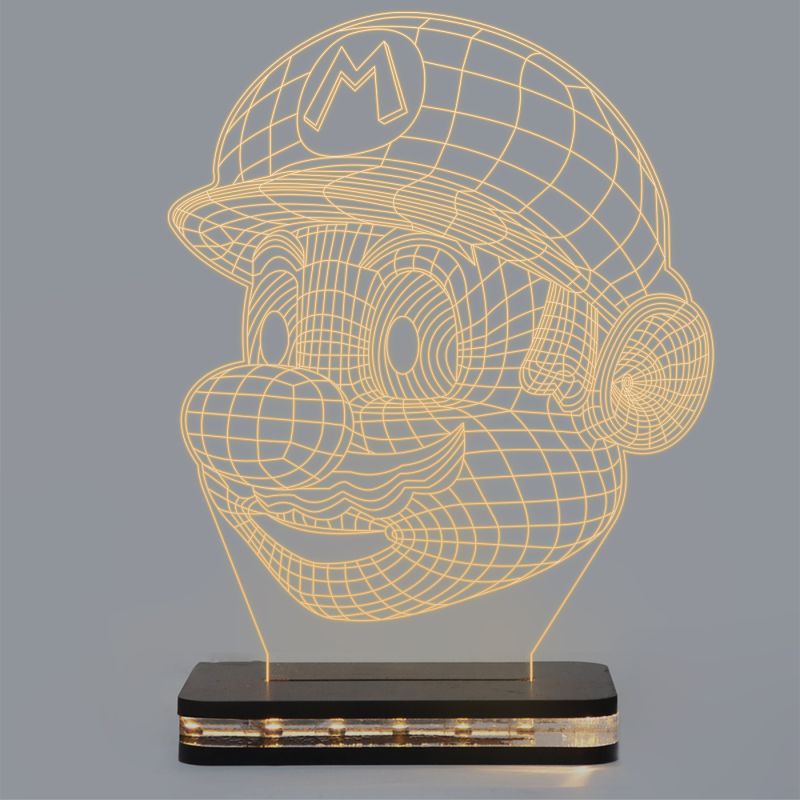 3D Design Of Mario Character Head Night Lamp