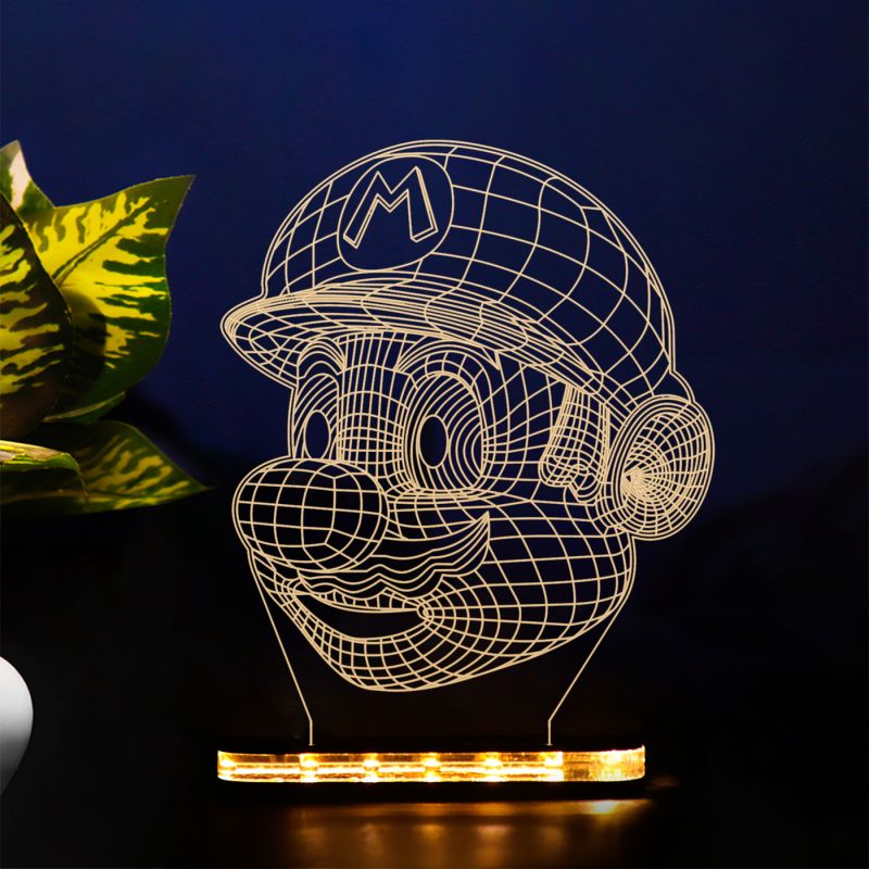 3D Design Of Mario Character Head Night Lamp