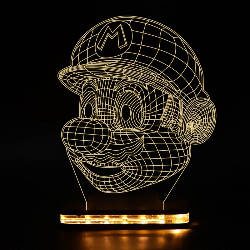 3D Design Of Mario Character Head Night Lamp